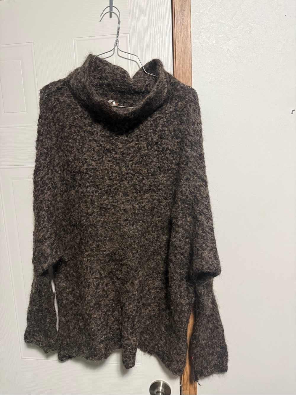 Free People Alpaca Bouclé Oversized Slouchy Cowl Neck Sweater XS
